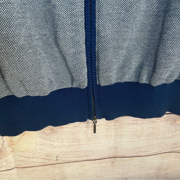 Men's Turtleson Knit Vest Size XL Full Zip Front Blue Mock Neck Pima Cotton EUC - Picture 3 of 8